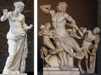 Venus of Arles, and Laocoon and his sons