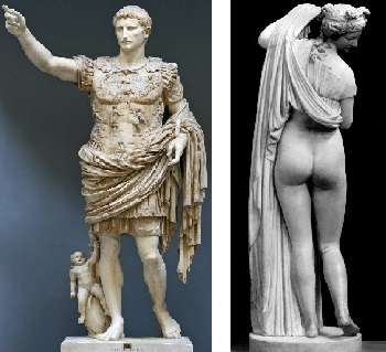 Emperor Augustus, and a copy of the greek Aphrodite Kallipygos (
