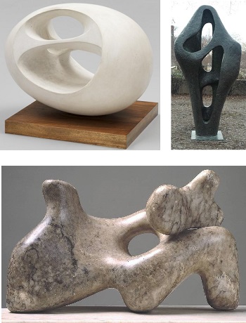 Description: Barbara Hepworth - Oval sculpture, Figure for Landscape, Mother and Child