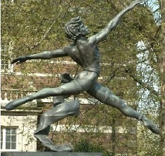 Bronze, leaping pose